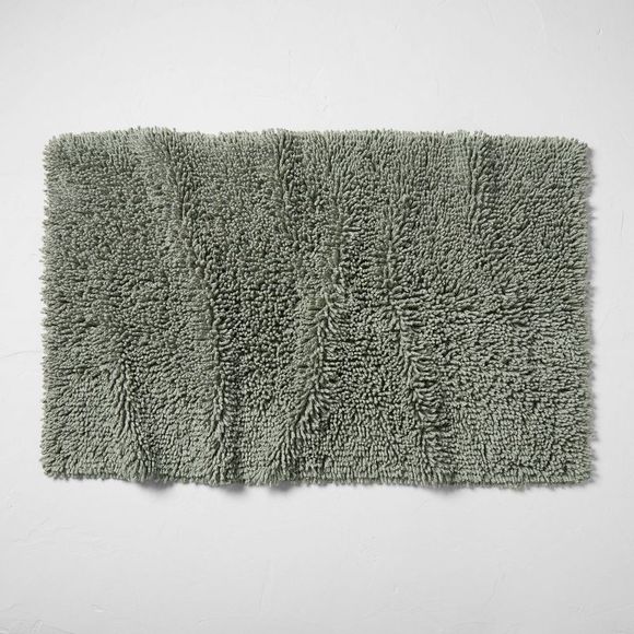 Casaluna Bath 2x34 Melange Looped Bath Rug Sage Green Casaluna